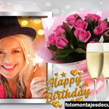 Fotomontajes de cumpleaños con rosas