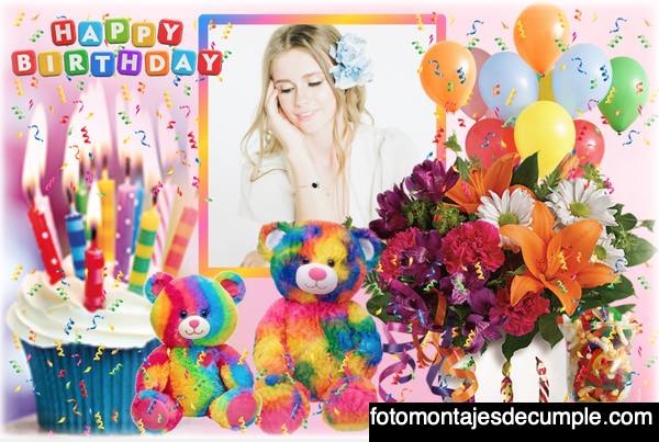 Fotomontajes de cumpleaños divertidos y coloridos
