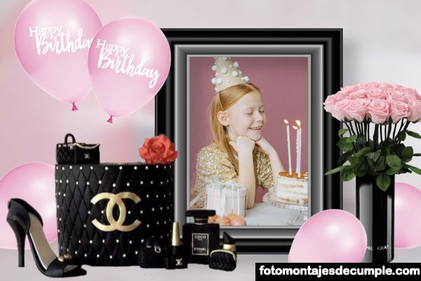 Fotomontajes de cumpleaños color rosa