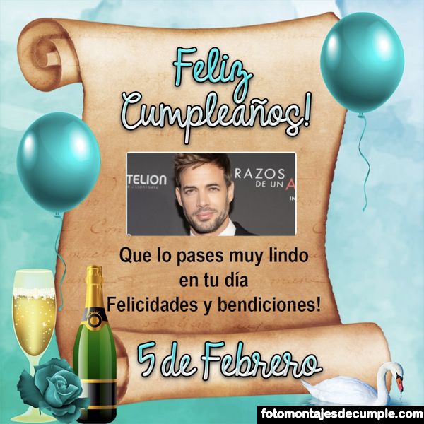 Fotomontaje de cumpleaños con foto con los dias de febrero