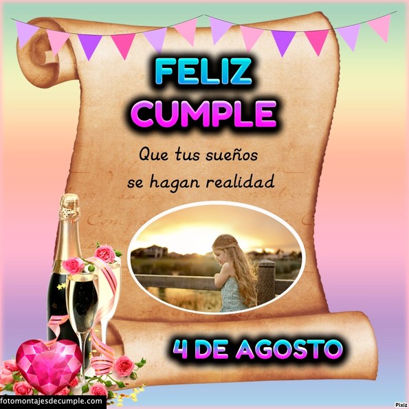 Fotomontajes de cumpleaños para mi foto con los días de Agosto 35 Fotomontajes de feliz cumpleaños dias de agosto