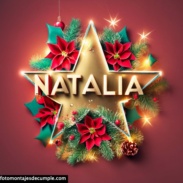 Imagenes estrellas navidad con nombre 3d natalia