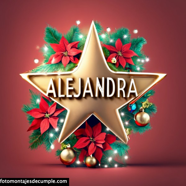 Imagenes estrellas navidad con nombre 3d alejandra