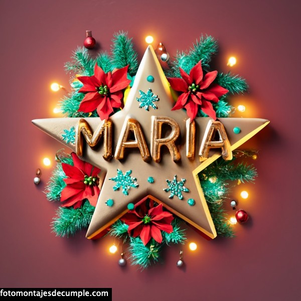 Imagenes estrellas navidad con nombre 3d maria
