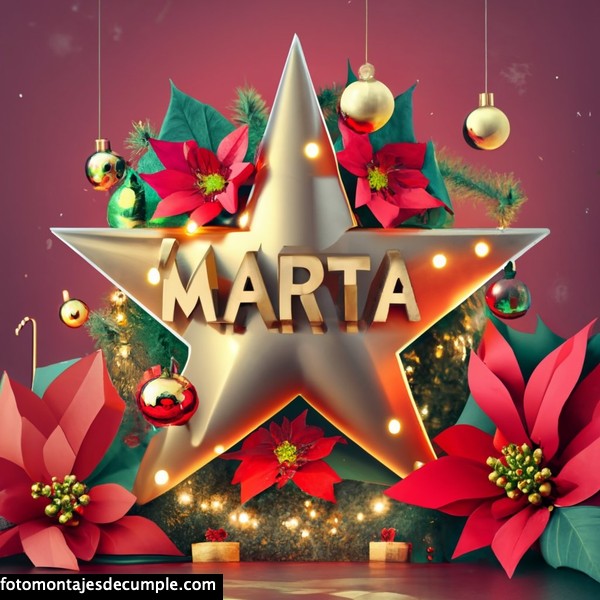 Imagenes estrellas navidad con nombre 3d marta