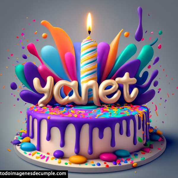 Imagenes feliz cumple pastel nombre yanet