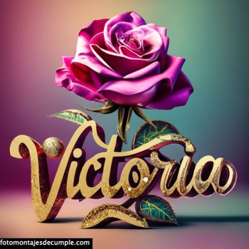 imagen de nombre escrito en bella rosa victoria
