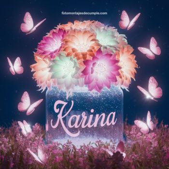 imagenes de nombres con flores karina