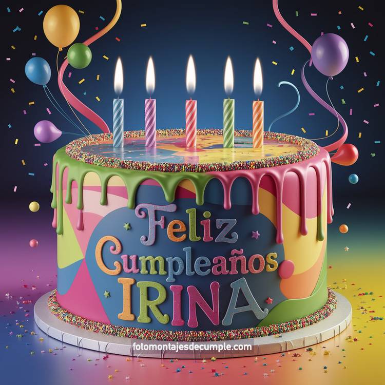 imagenes de cumpleaños con nombres en pastel colorido