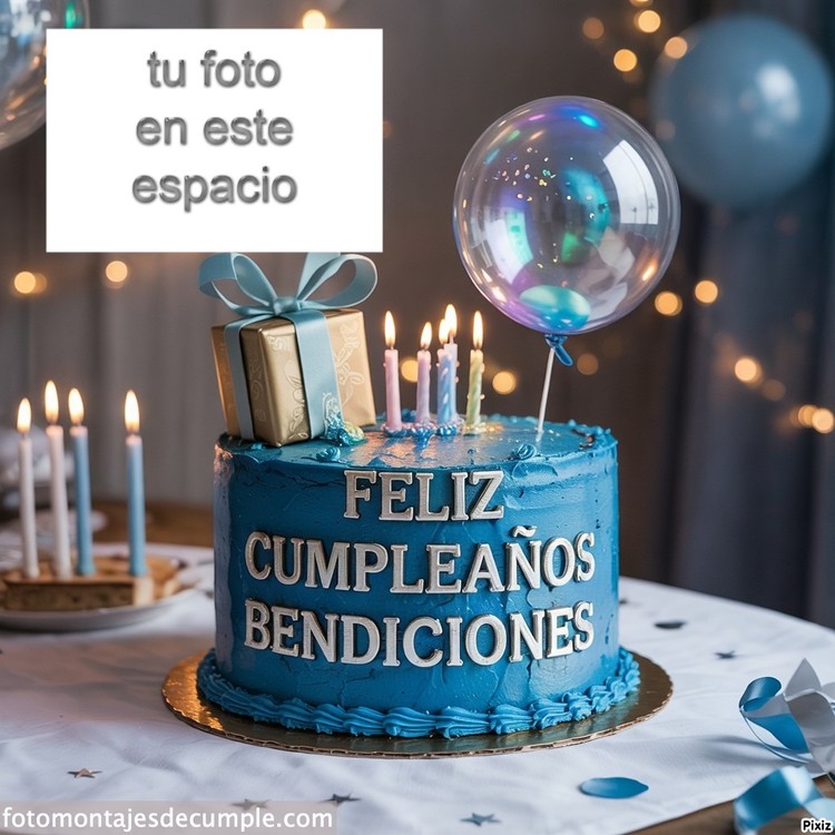 marcos de fotos cumpleaños y bendiciones con pastel