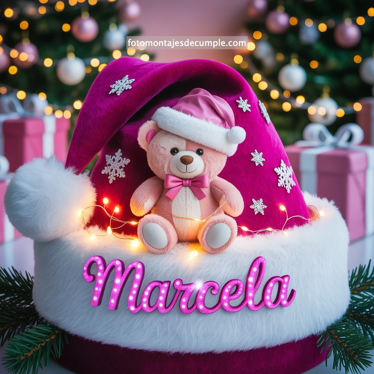 Nombres de mujer en gorro de Santa - Navidad 86 nombres personalizados en gorro santa claus