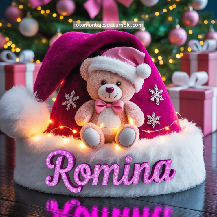 Nombres de mujer en gorro de Santa - Navidad 85 nombres personalizados en gorro santa claus