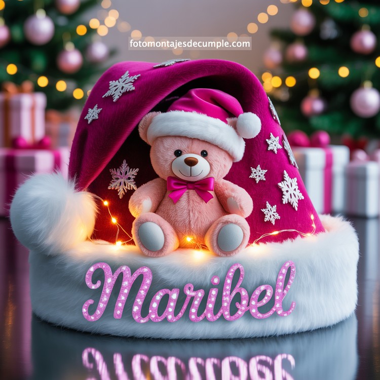 Nombres de mujer en gorro de Santa - Navidad 80 nombres personalizados en gorro santa claus