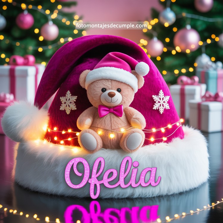 Nombres de mujer en gorro de Santa - Navidad 76 nombres personalizados en gorro santa claus