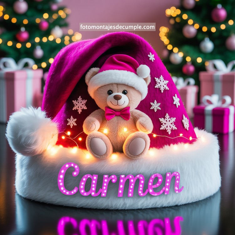 Nombres de mujer en gorro de Santa - Navidad 74 nombres personalizados en gorro santa claus