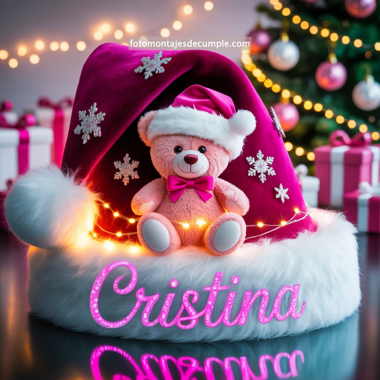 Nombres de mujer en gorro de Santa - Navidad 73 nombres personalizados en gorro santa claus