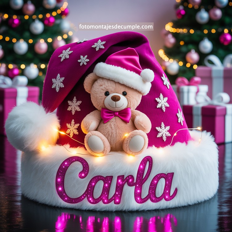 Nombres de mujer en gorro de Santa - Navidad 98 nombres personalizados en gorro santa claus