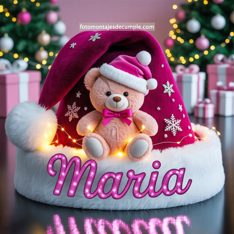 Nombres de mujer en gorro de Santa - Navidad 97 nombres personalizados en gorro santa claus