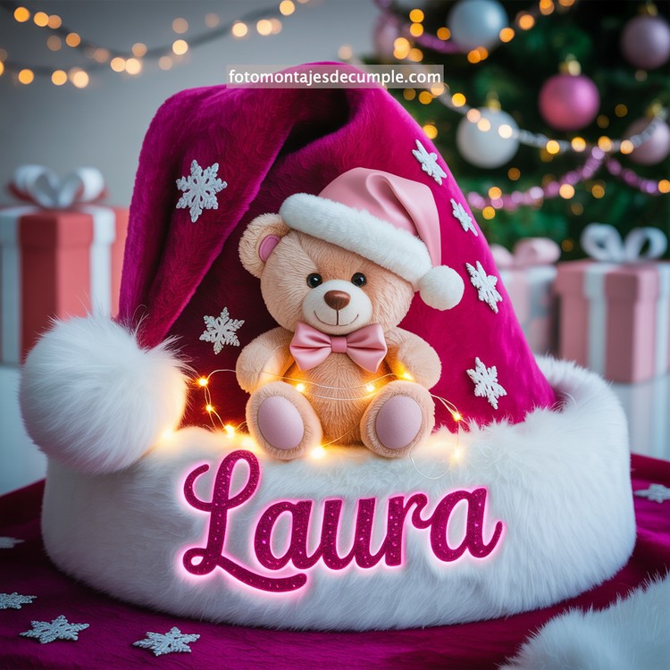 Nombres de mujer en gorro de Santa - Navidad 59 nombres personalizados en gorro santa claus