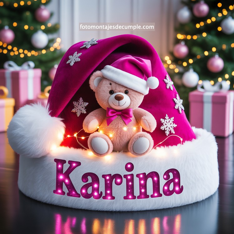 Nombres de mujer en gorro de Santa - Navidad 58 nombres personalizados en gorro santa claus