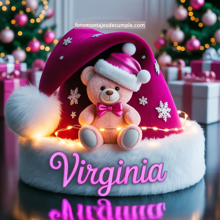 Nombres de mujer en gorro de Santa - Navidad 56 nombres personalizados en gorro santa claus