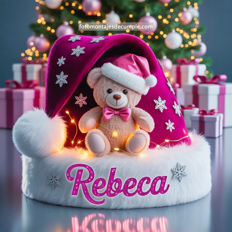 Nombres de mujer en gorro de Santa - Navidad 53 nombres personalizados en gorro santa claus